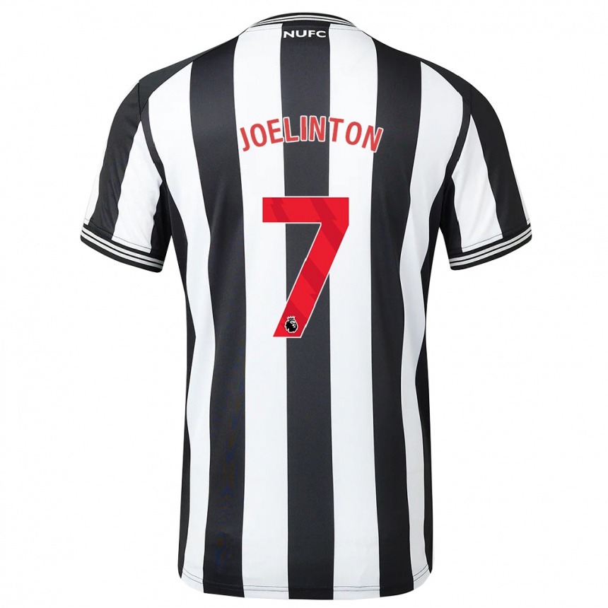 Men Football Joelinton #7 Black White Home Jersey 2023/24 T-Shirt