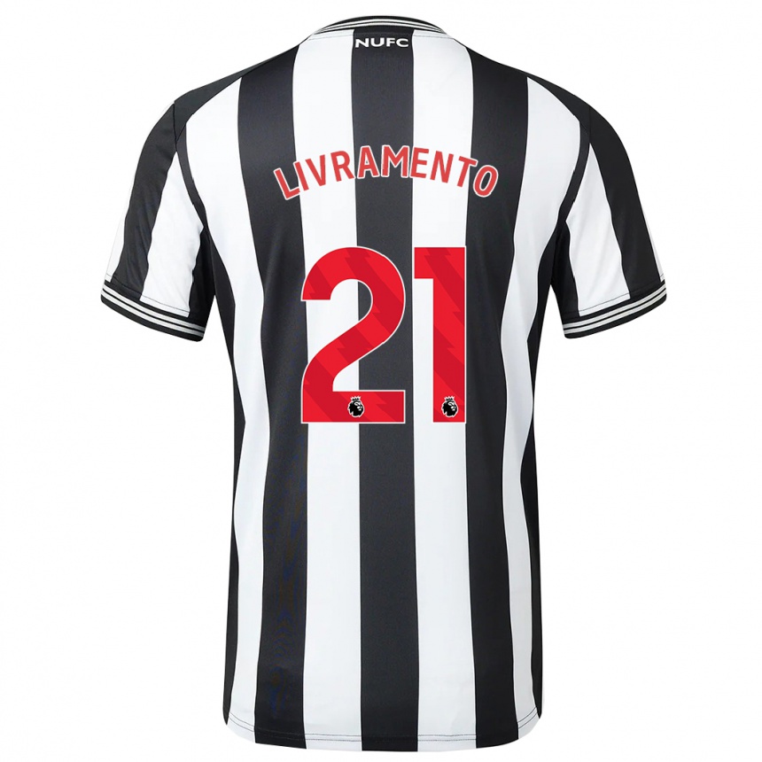 Men Football Tino Livramento #21 Black White Home Jersey 2023/24 T-Shirt