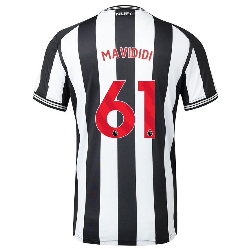 Men Football Shaun Mavididi #61 Black White Home Jersey 2023/24 T-Shirt