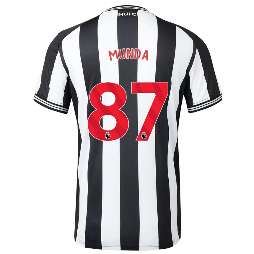 Men Football Anthony Munda #87 Black White Home Jersey 2023/24 T-Shirt