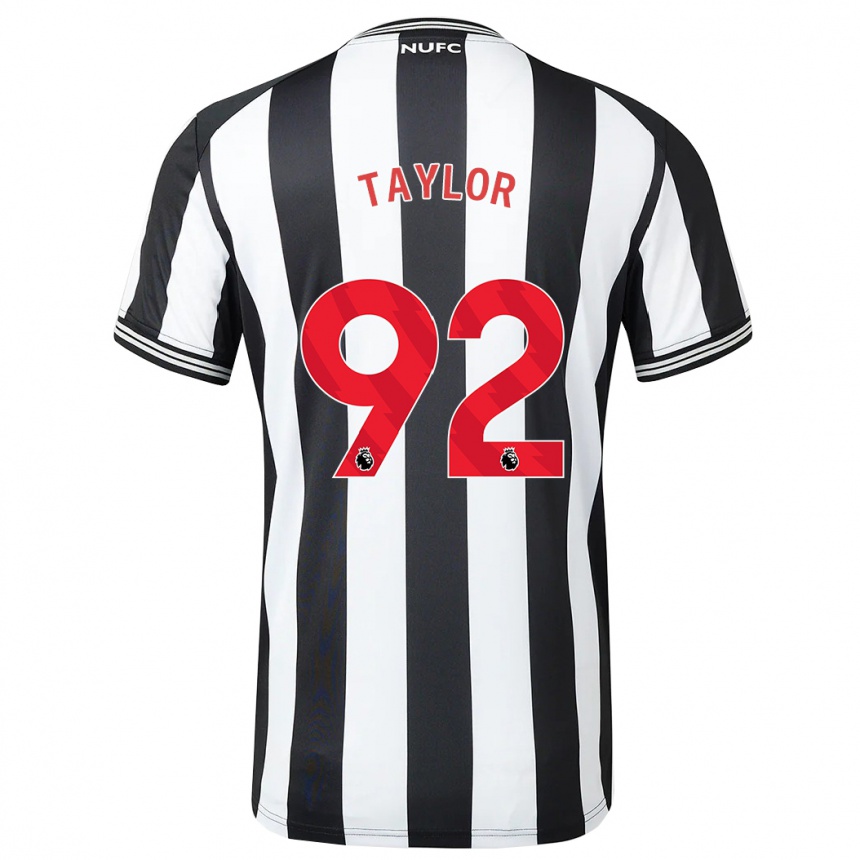 Men Football Matthew Taylor #92 Black White Home Jersey 2023/24 T-Shirt