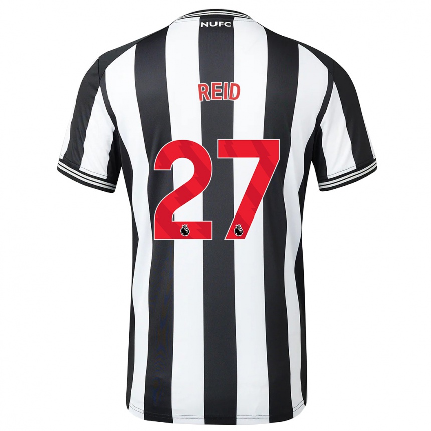 Men Football Hannah Reid #27 Black White Home Jersey 2023/24 T-Shirt