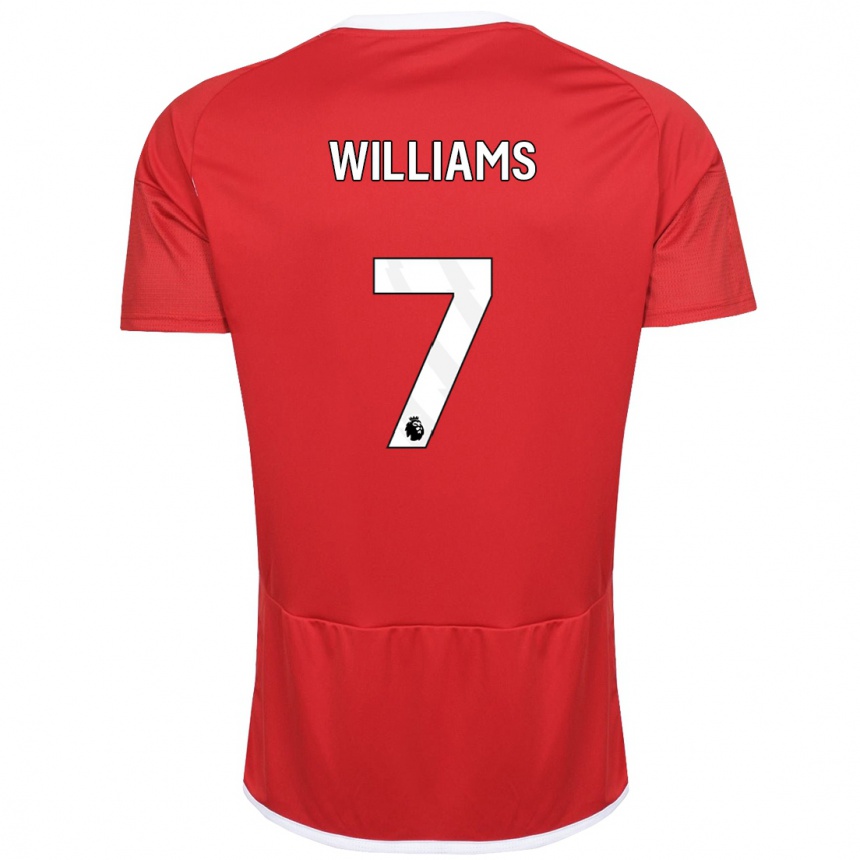 Men Football Neco Williams #7 Red Home Jersey 2023/24 T-Shirt