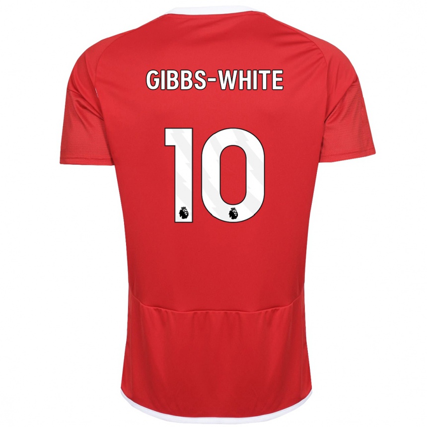 Men Football Morgan Gibbs-White #10 Red Home Jersey 2023/24 T-Shirt