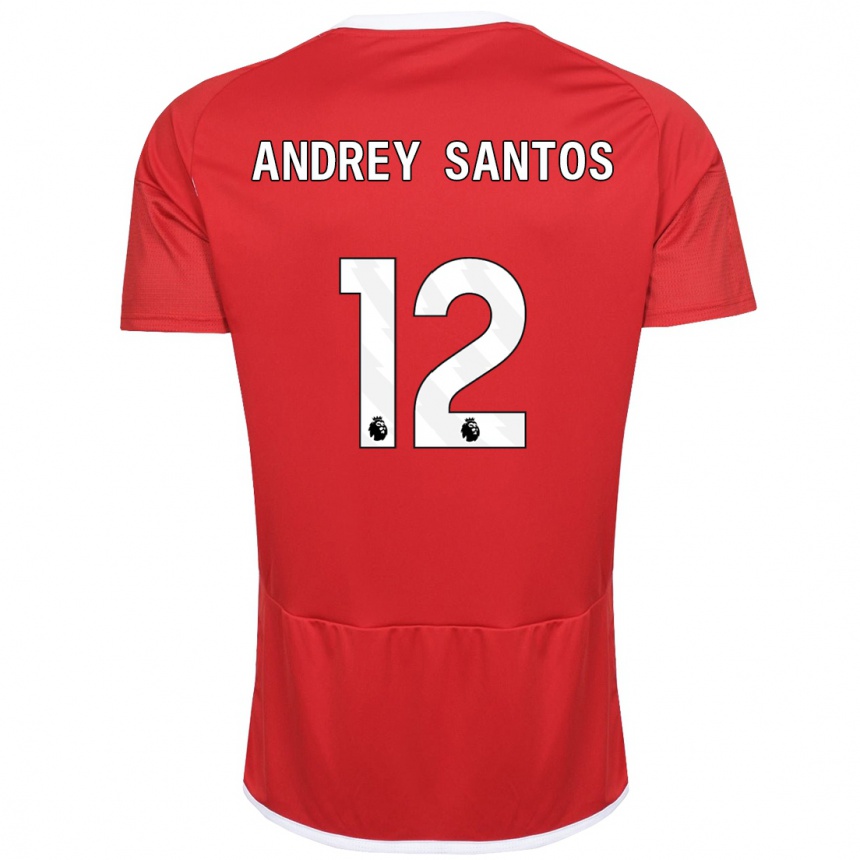 Men Football Andrey Santos #12 Red Home Jersey 2023/24 T-Shirt