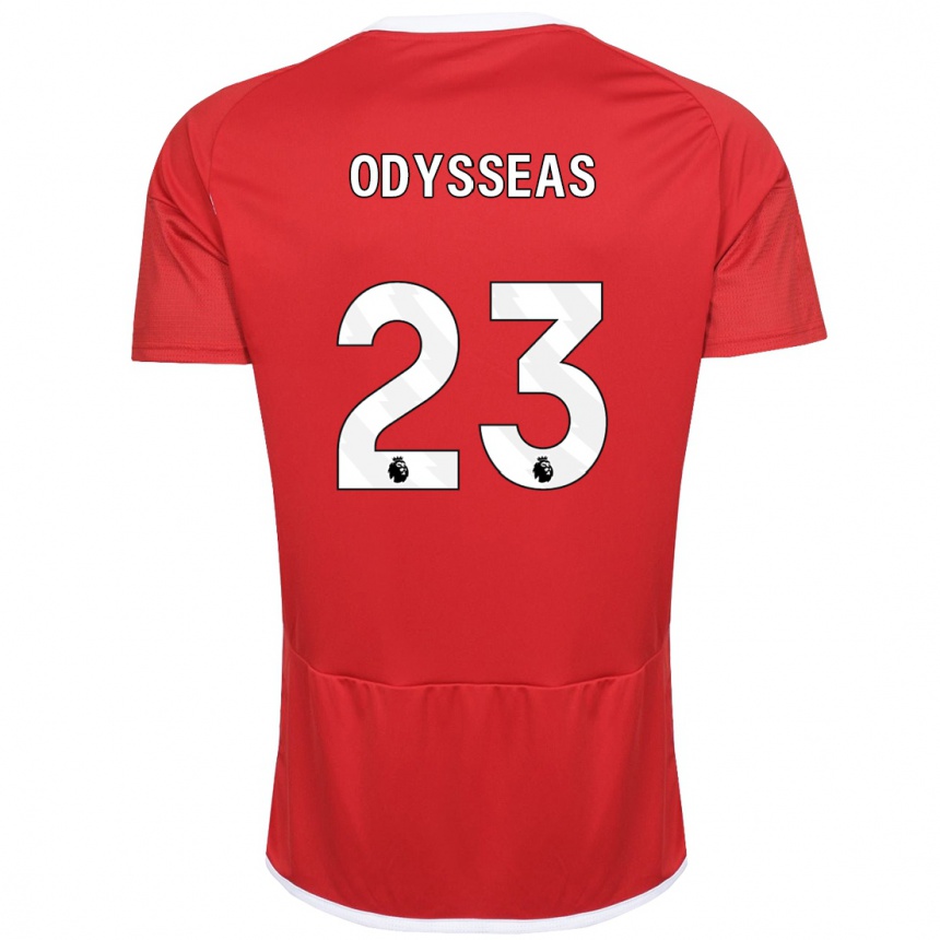 Men Football Odysseas Vlachodimos #23 Red Home Jersey 2023/24 T-Shirt