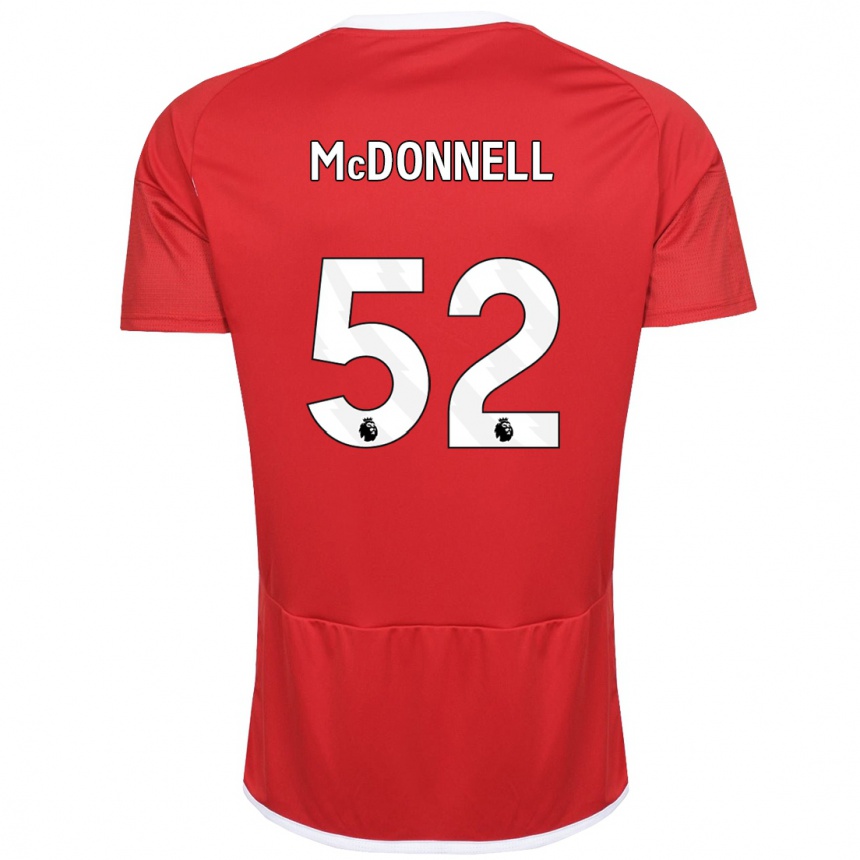 Men Football Jamie Mcdonnell #52 Red Home Jersey 2023/24 T-Shirt