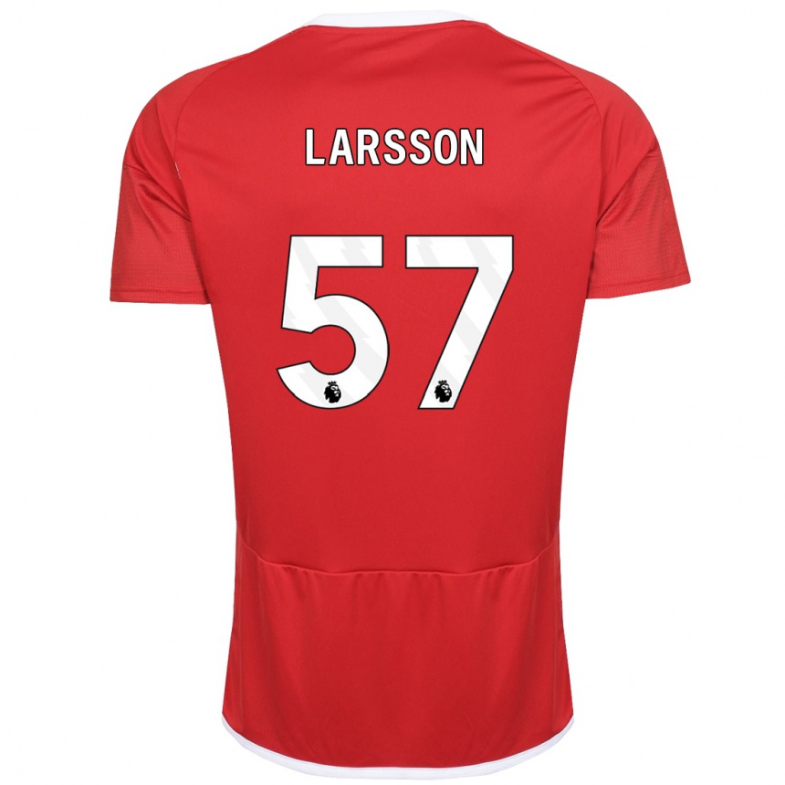 Men Football Julian Larsson #57 Red Home Jersey 2023/24 T-Shirt