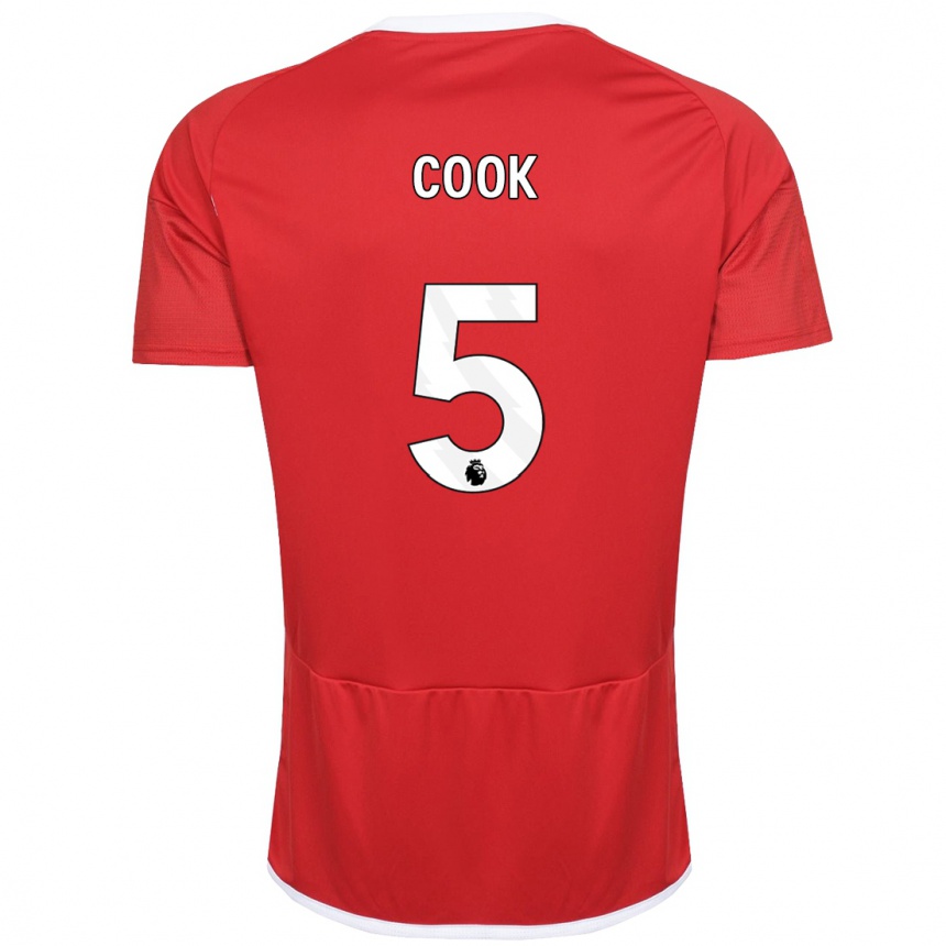 Men Football Olivia Cook #5 Red Home Jersey 2023/24 T-Shirt