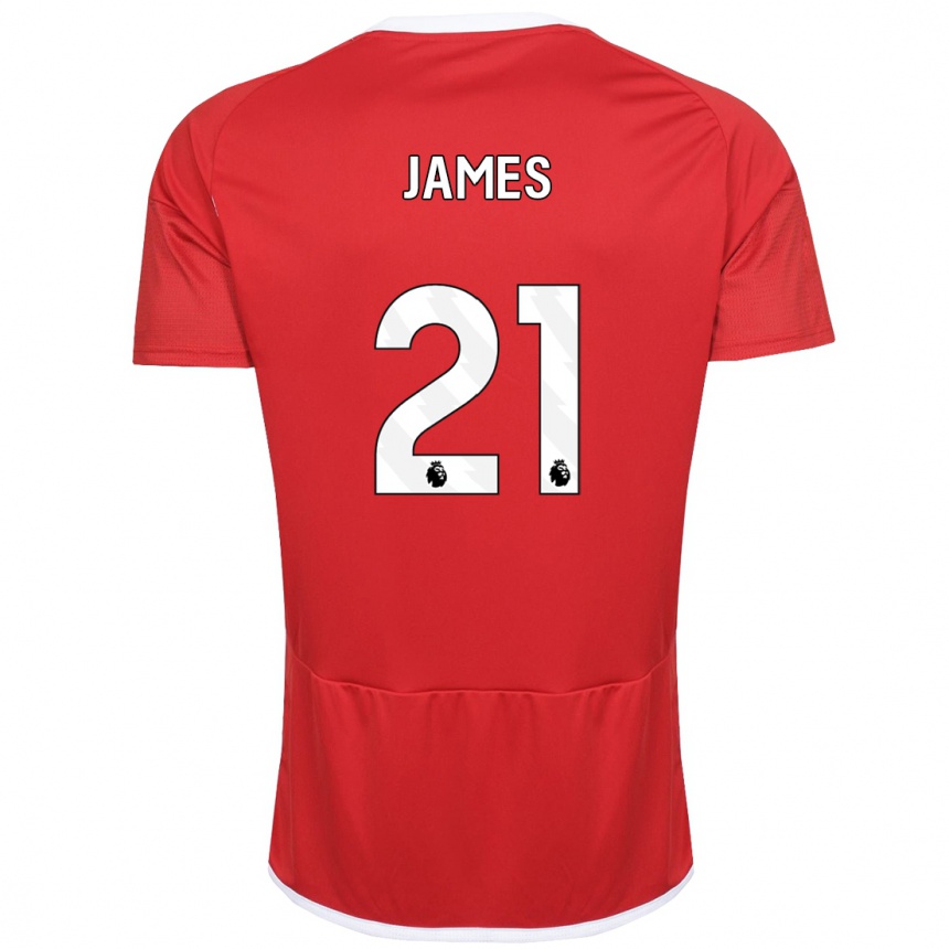 Men Football Hayley James #21 Red Home Jersey 2023/24 T-Shirt