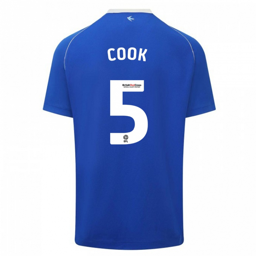 Men Football Freddie Cook #5 Blue Home Jersey 2023/24 T-Shirt