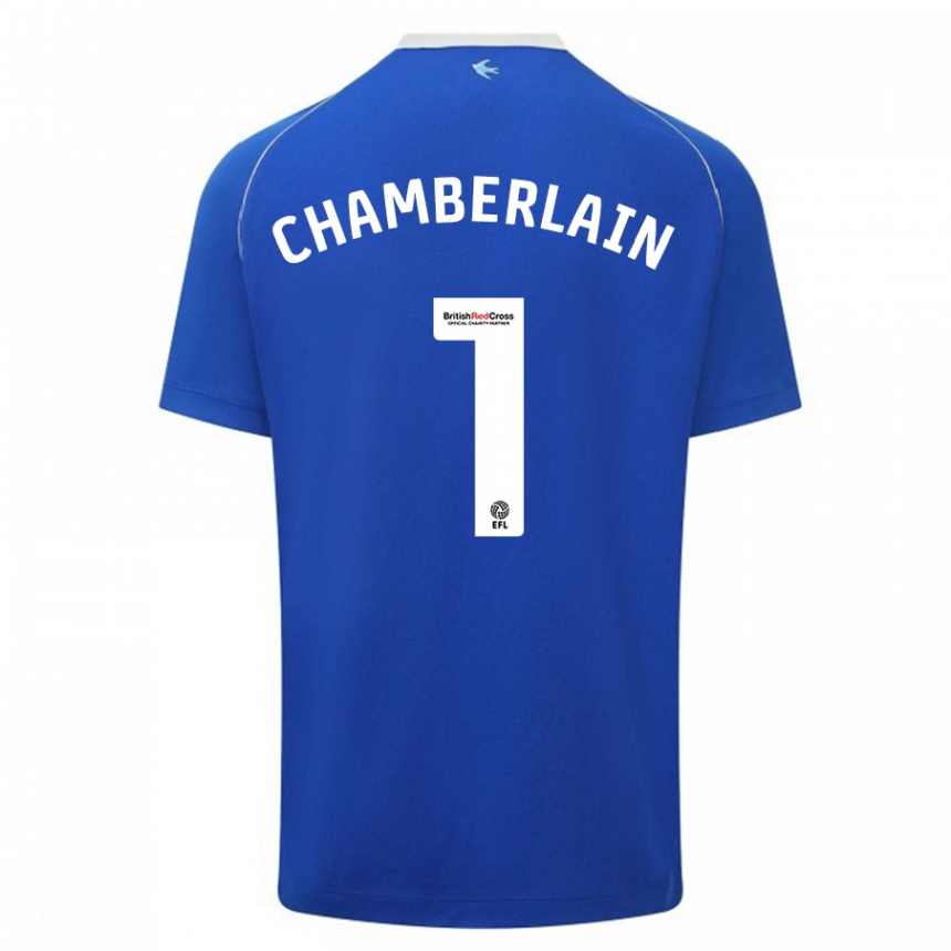 Men Football Ceryn Chamberlain #1 Blue Home Jersey 2023/24 T-Shirt