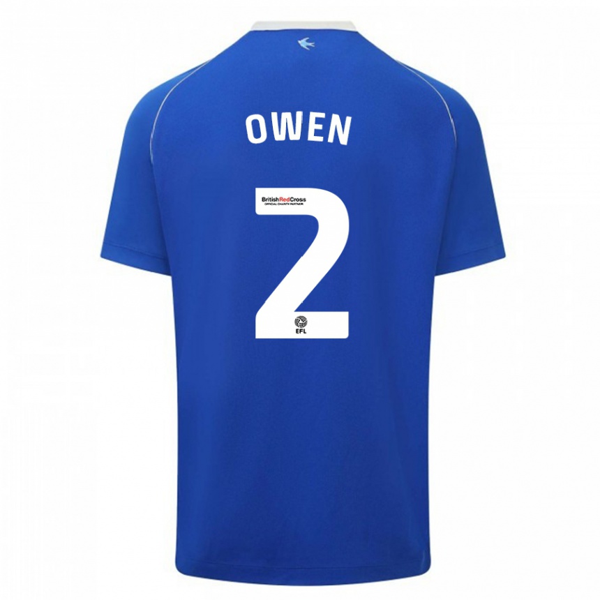 Men Football Lisa Owen #2 Blue Home Jersey 2023/24 T-Shirt