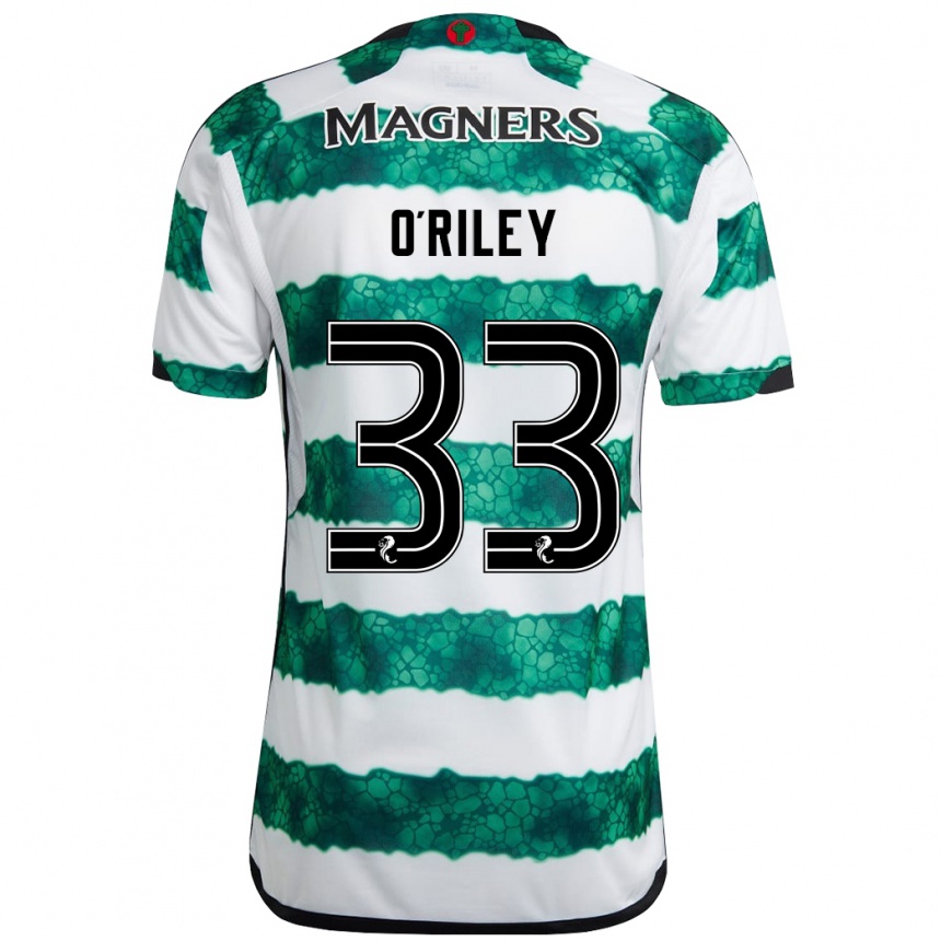 Men Football Matt O'riley #33 Green Home Jersey 2023/24 T-Shirt