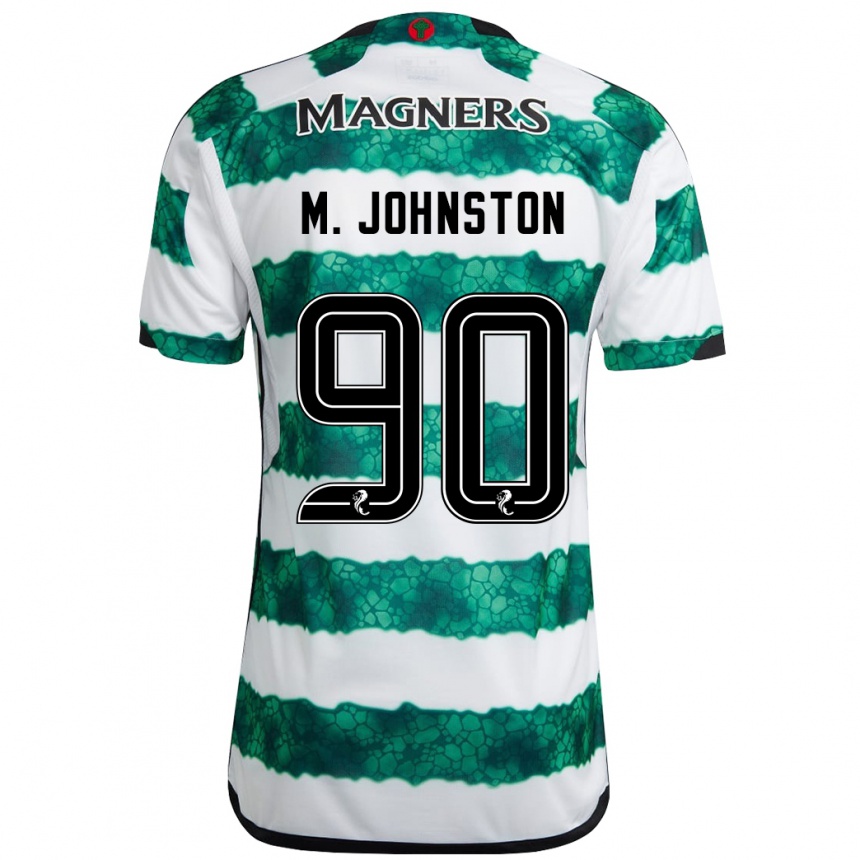 Men Football Mikey Johnston #90 Green Home Jersey 2023/24 T-Shirt