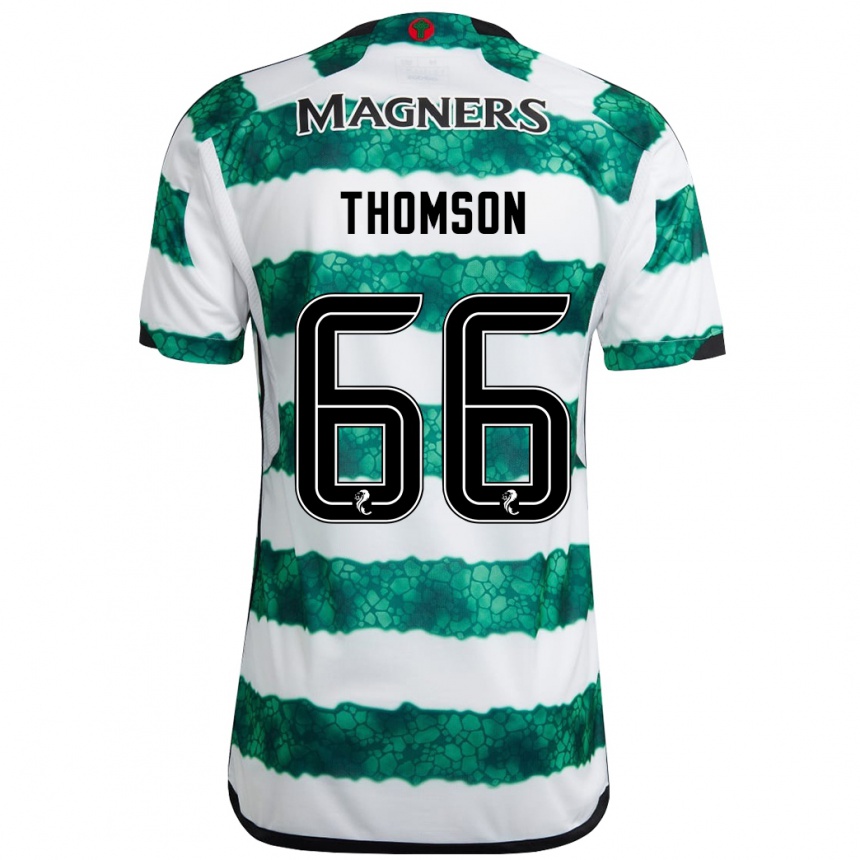 Men Football Corey Thomson #66 Green Home Jersey 2023/24 T-Shirt