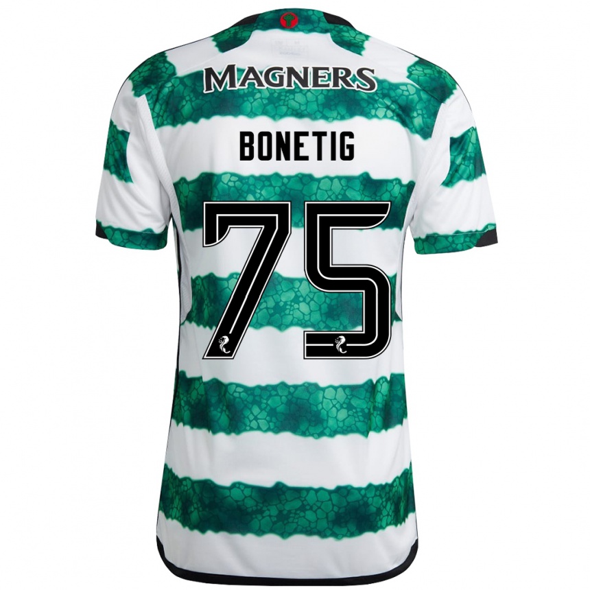 Men Football Liam Bonetig #75 Green Home Jersey 2023/24 T-Shirt