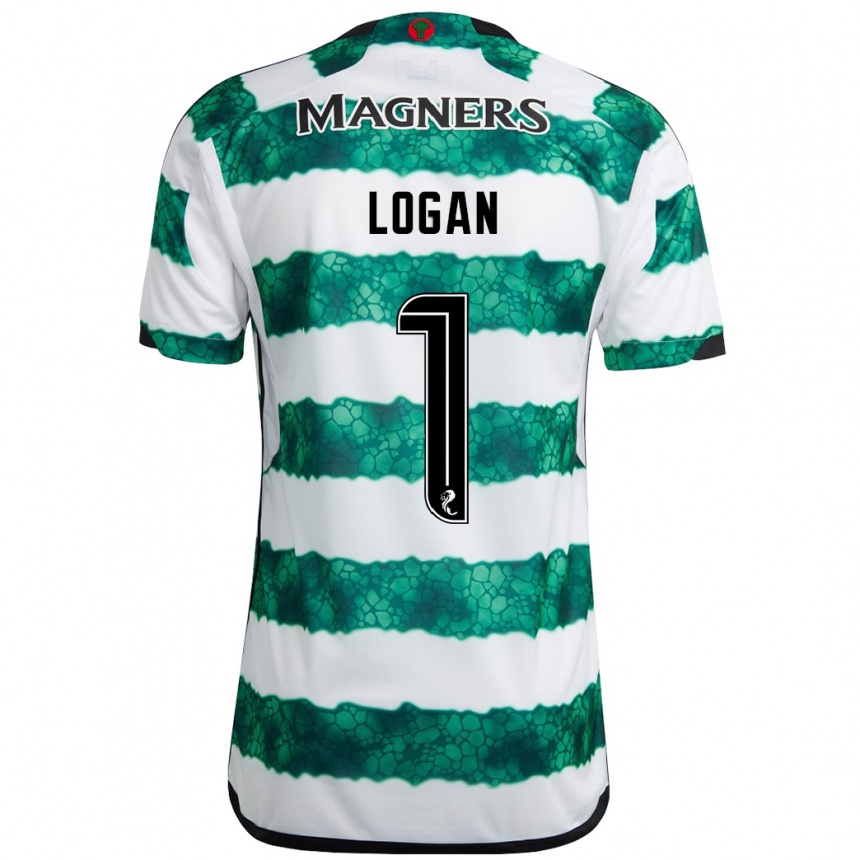 Men Football Chloe Logan #1 Green Home Jersey 2023/24 T-Shirt
