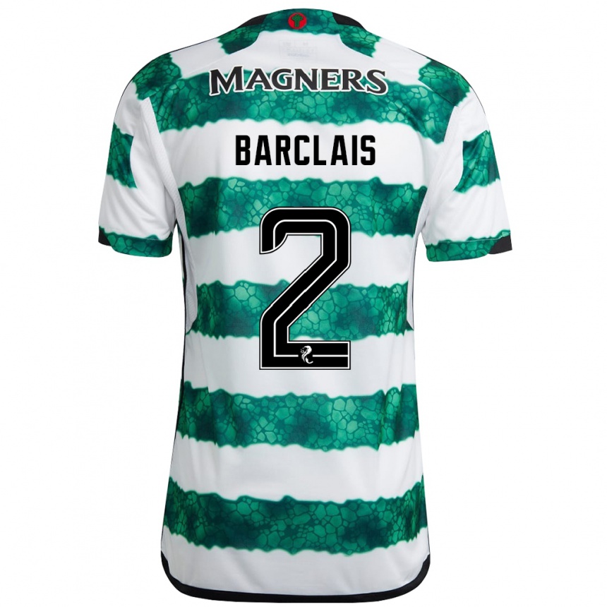 Men Football Celya Barclais #2 Green Home Jersey 2023/24 T-Shirt