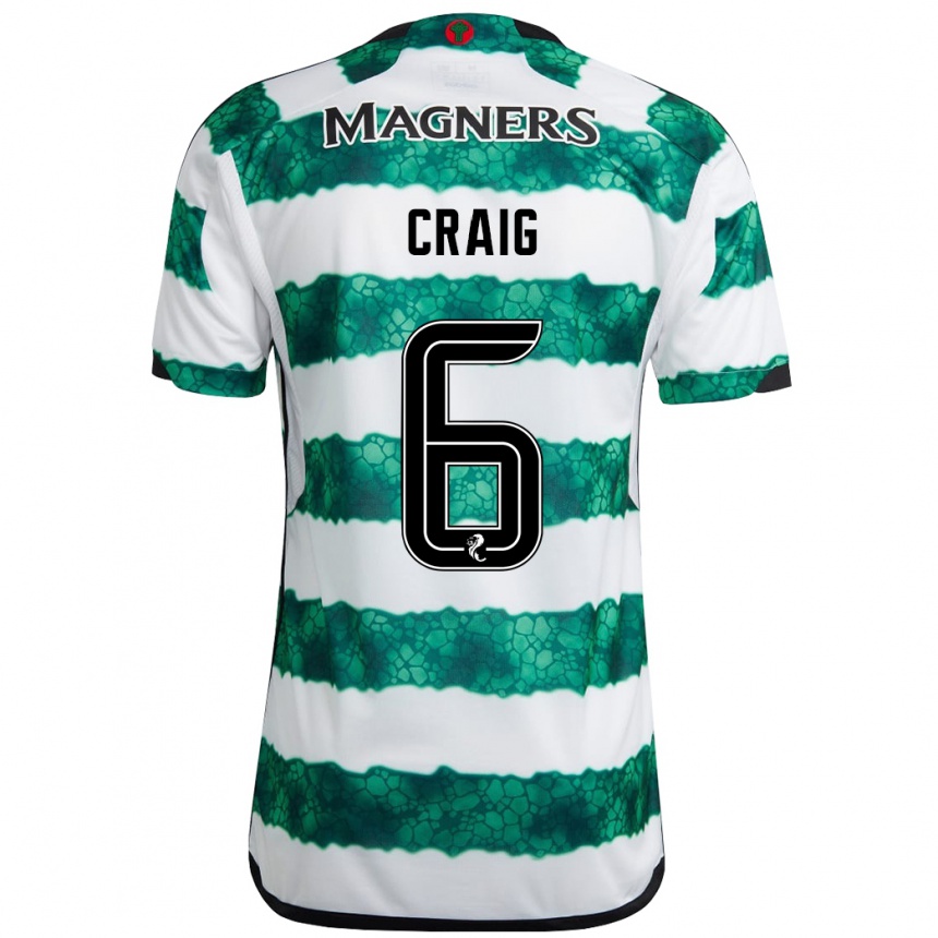 Men Football Chloe Craig #6 Green Home Jersey 2023/24 T-Shirt