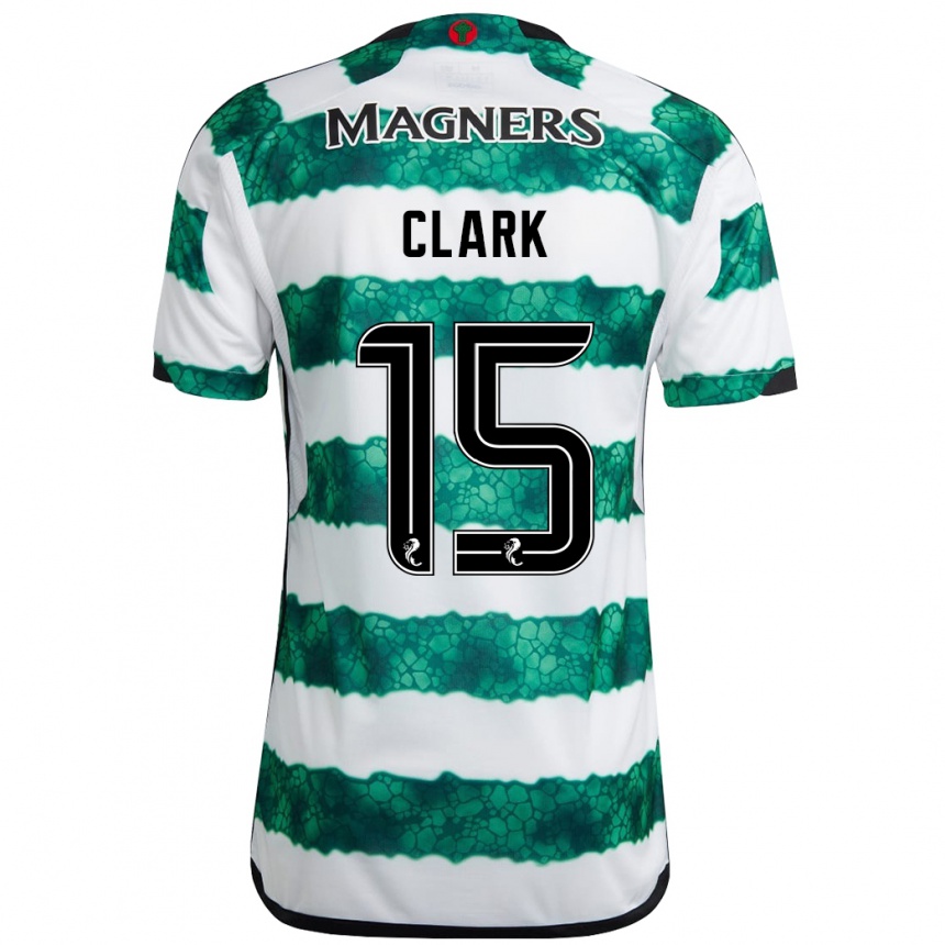 Men Football Kelly Clark #15 Green Home Jersey 2023/24 T-Shirt