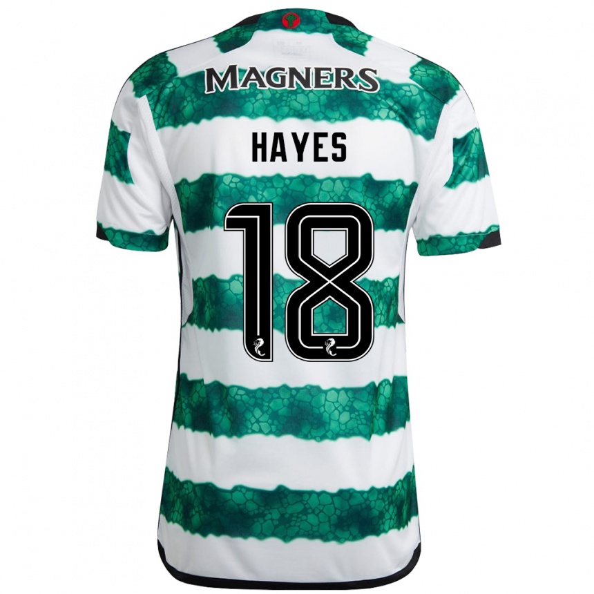 Men Football Caitlin Hayes #18 Green Home Jersey 2023/24 T-Shirt