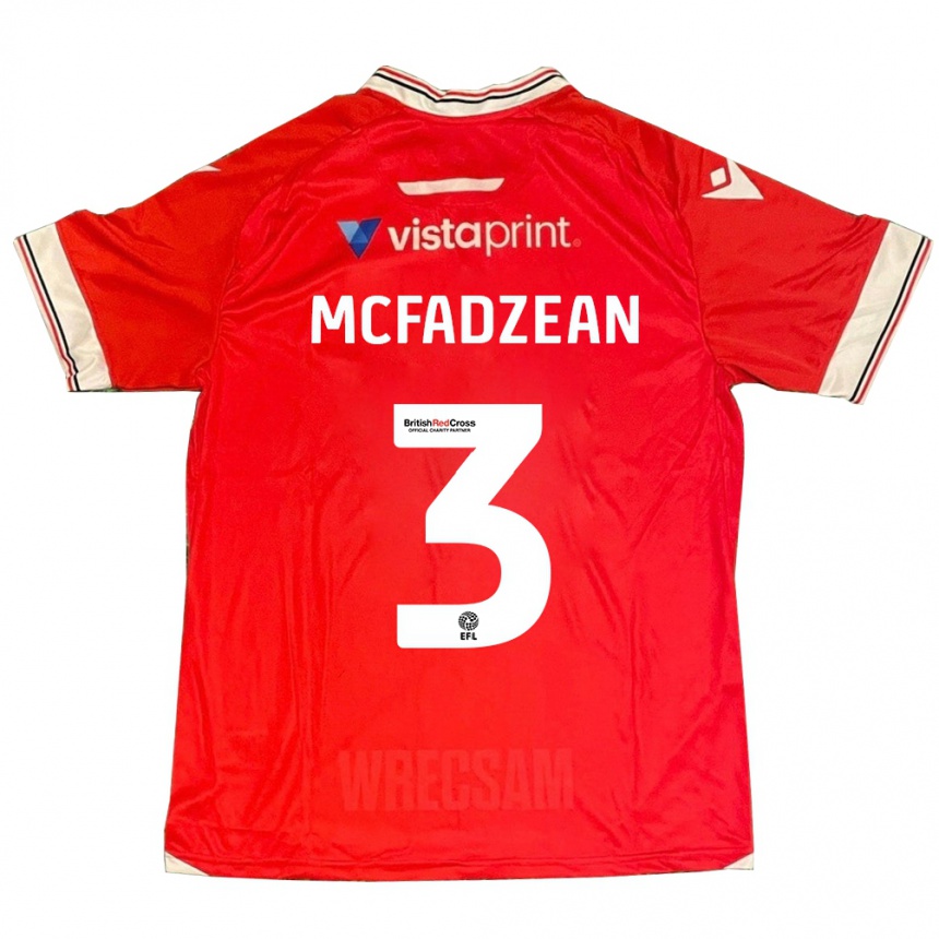 Men Football Callum Mcfadzean #3 Red Home Jersey 2023/24 T-Shirt