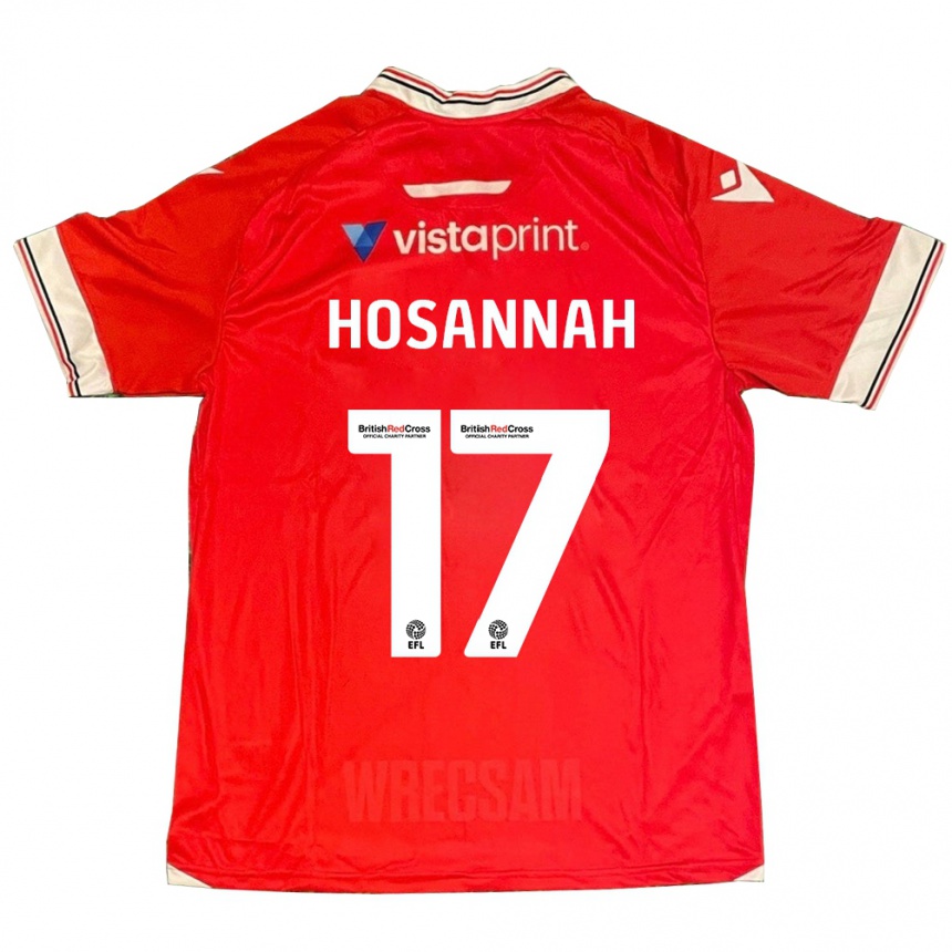 Men Football Bryce Hosannah #17 Red Home Jersey 2023/24 T-Shirt