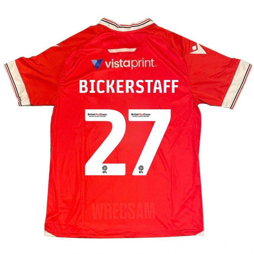 Men Football Jake Bickerstaff #27 Red Home Jersey 2023/24 T-Shirt