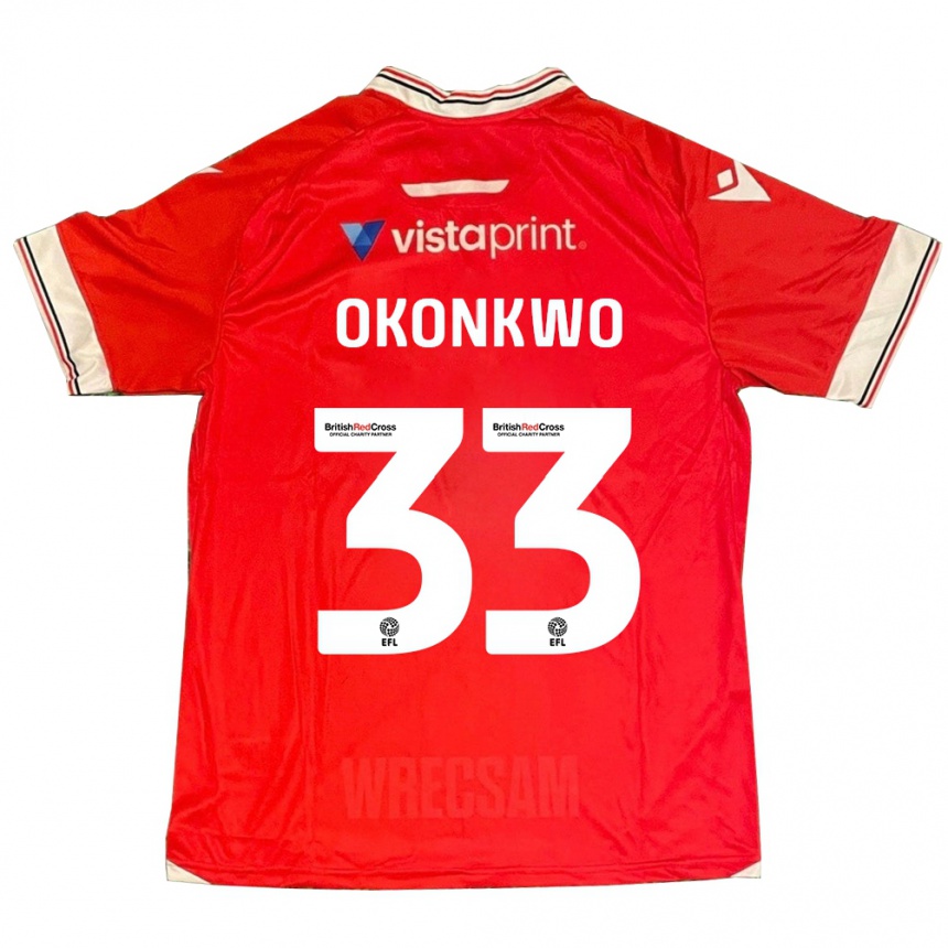 Men Football Arthur Okonkwo #33 Red Home Jersey 2023/24 T-Shirt