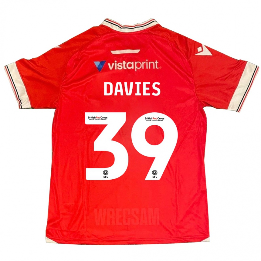 Men Football Daniel Davies #39 Red Home Jersey 2023/24 T-Shirt