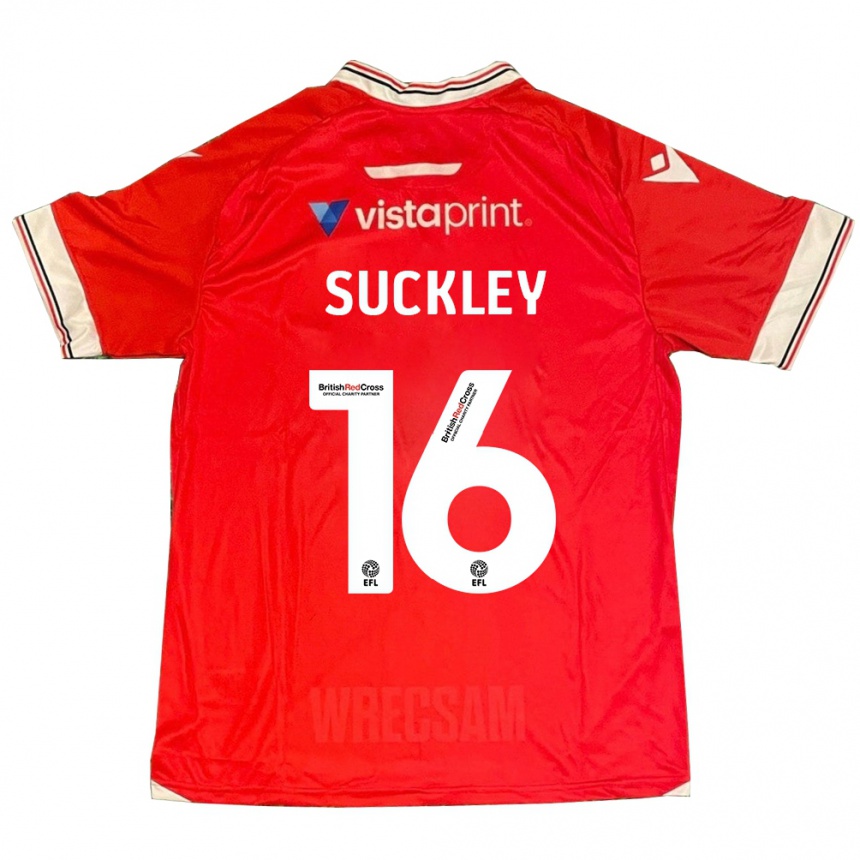 Men Football Ava Suckley #16 Red Home Jersey 2023/24 T-Shirt