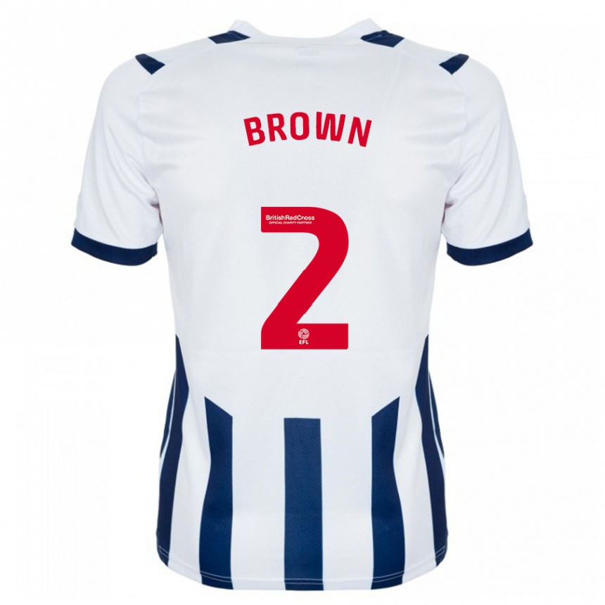 Men Football Ashlee Brown #2 White Home Jersey 2023/24 T-Shirt