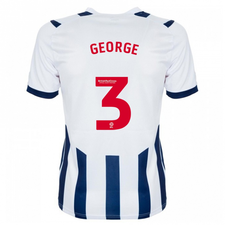 Men Football Hannah George #3 White Home Jersey 2023/24 T-Shirt