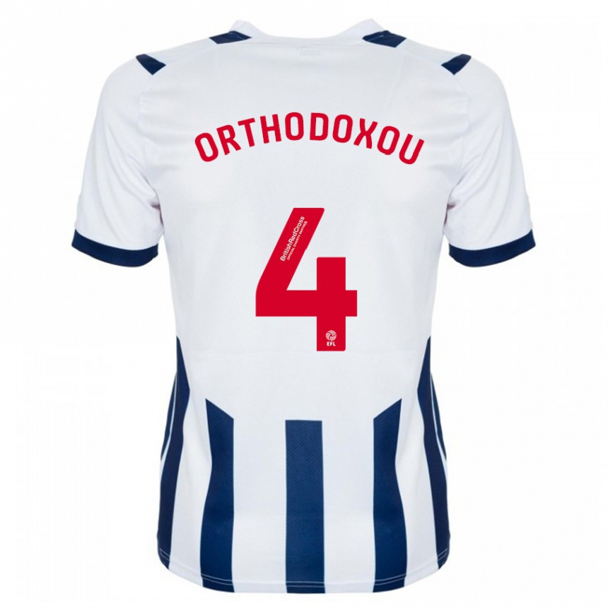 Men Football Francesca Orthodoxou #4 White Home Jersey 2023/24 T-Shirt