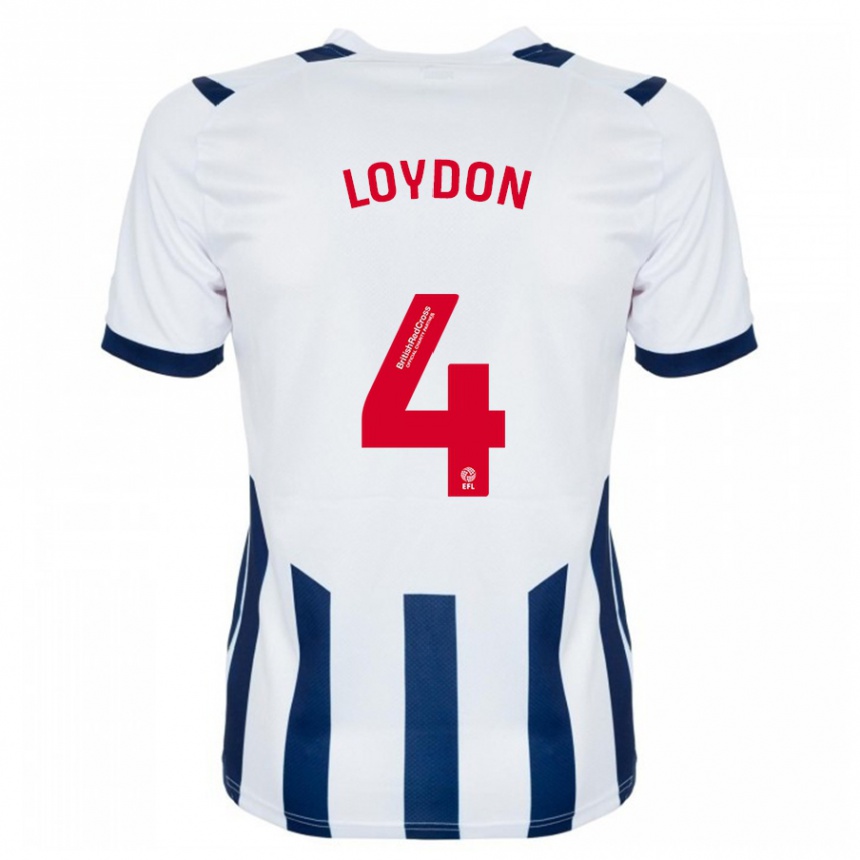 Men Football Abi Loydon #4 White Home Jersey 2023/24 T-Shirt