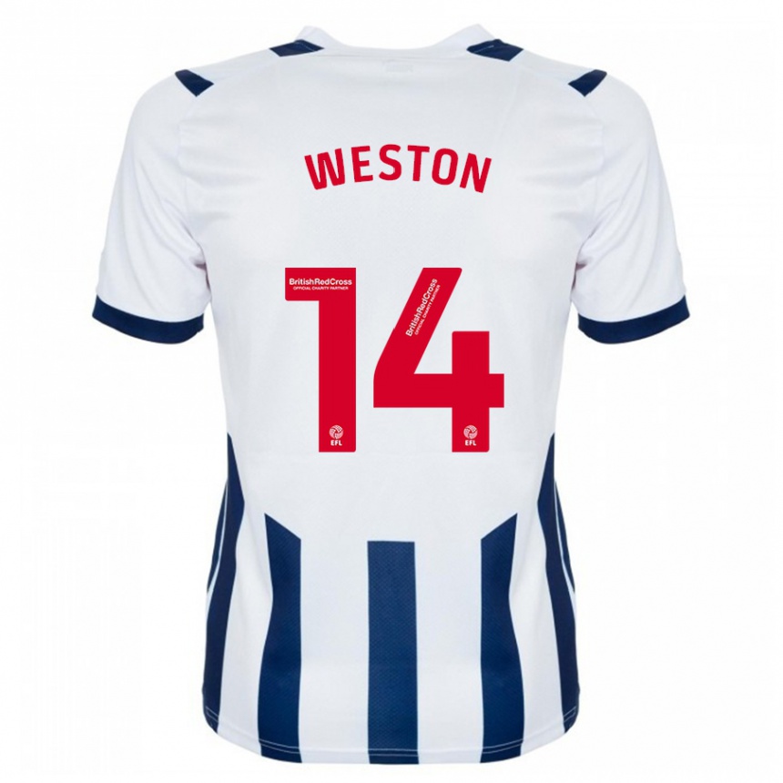 Men Football Steph Weston #14 White Home Jersey 2023/24 T-Shirt