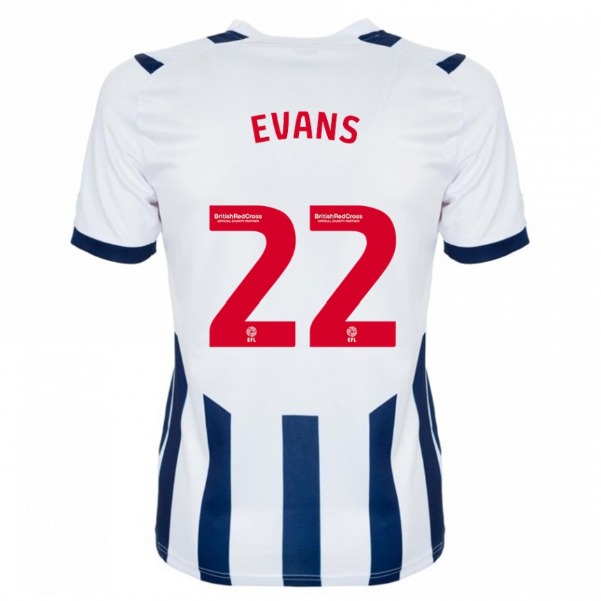 Men Football Kate Evans #22 White Home Jersey 2023/24 T-Shirt