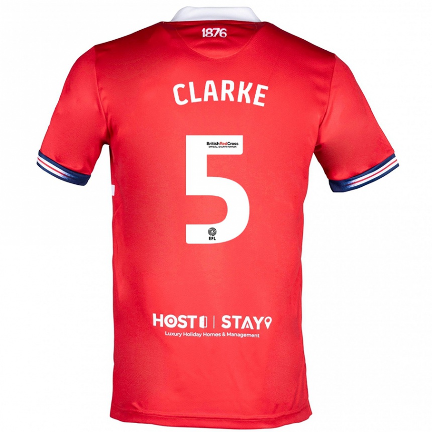 Men Football Matt Clarke #5 Red Home Jersey 2023/24 T-Shirt