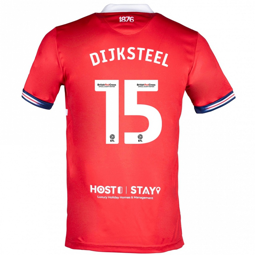 Men Football Anfernee Dijksteel #15 Red Home Jersey 2023/24 T-Shirt