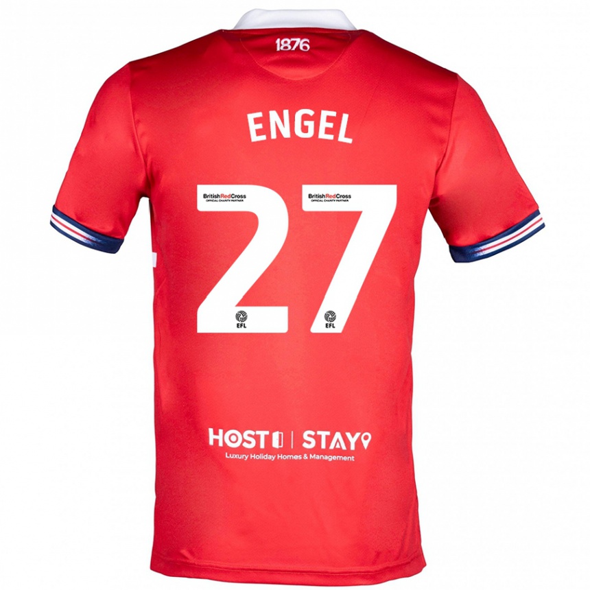 Men Football Lukas Engel #27 Red Home Jersey 2023/24 T-Shirt