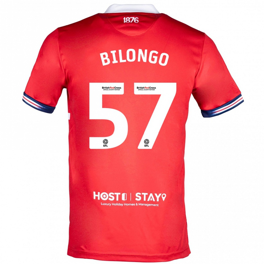 Men Football Bryant Bilongo #57 Red Home Jersey 2023/24 T-Shirt