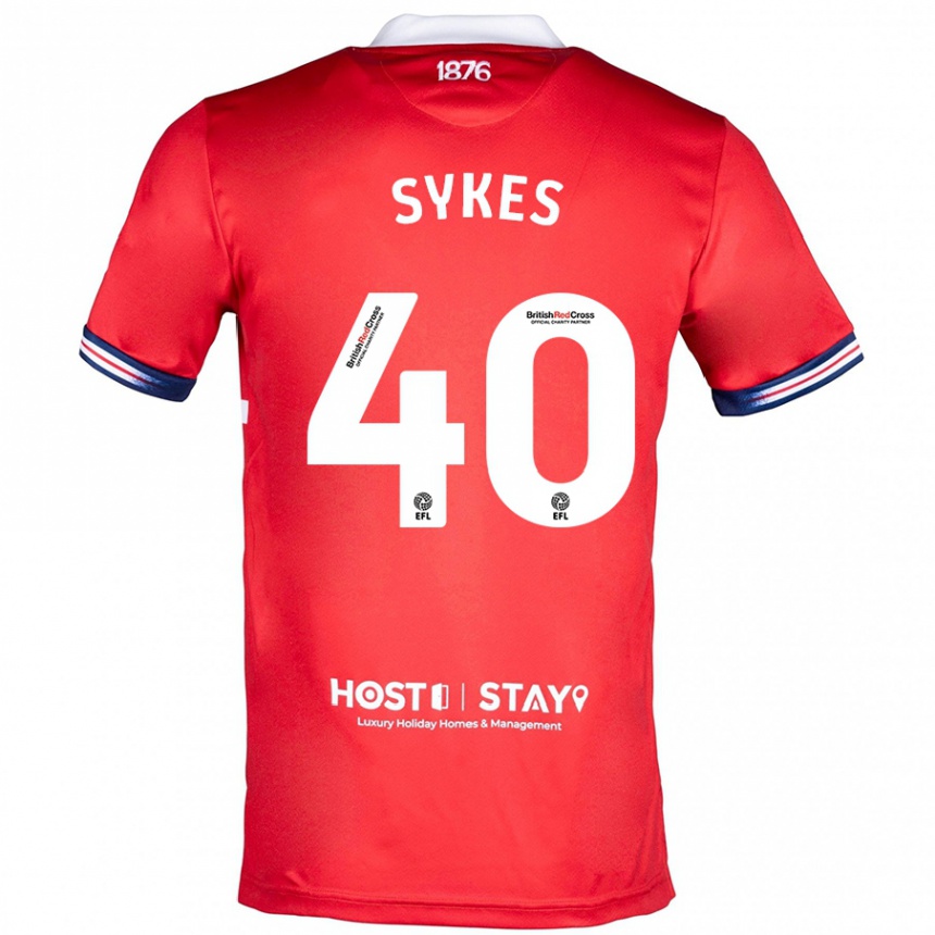 Men Football Cain Sykes #40 Red Home Jersey 2023/24 T-Shirt