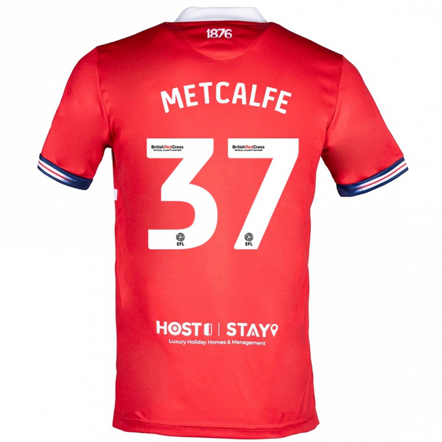 Men Football Max Metcalfe #37 Red Home Jersey 2023/24 T-Shirt