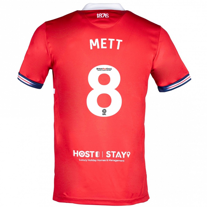 Men Football Jessica Mett #8 Red Home Jersey 2023/24 T-Shirt