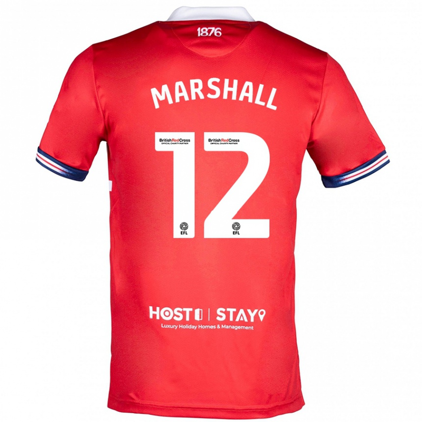 Men Football Eve Marshall #12 Red Home Jersey 2023/24 T-Shirt