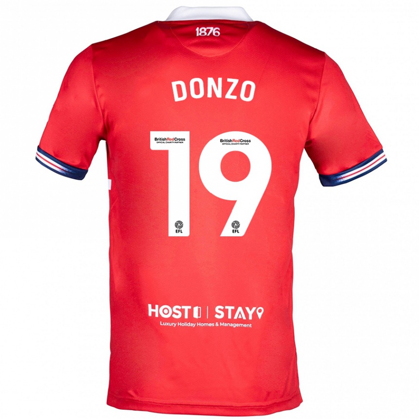 Men Football Jolie Donzo #19 Red Home Jersey 2023/24 T-Shirt