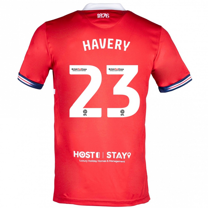 Men Football Nicole Havery #23 Red Home Jersey 2023/24 T-Shirt
