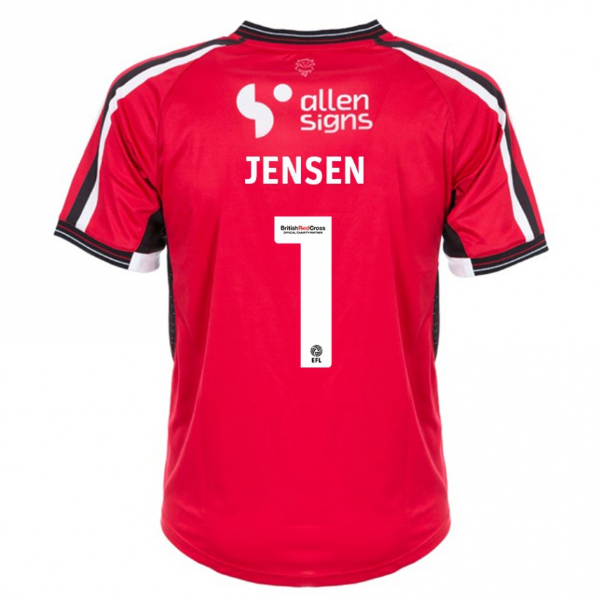 Men Football Lukas Jensen #1 Red Home Jersey 2023/24 T-Shirt