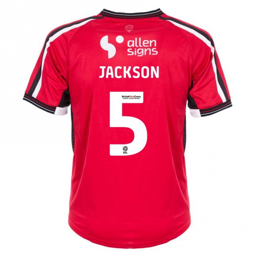 Men Football Adam Jackson #5 Red Home Jersey 2023/24 T-Shirt